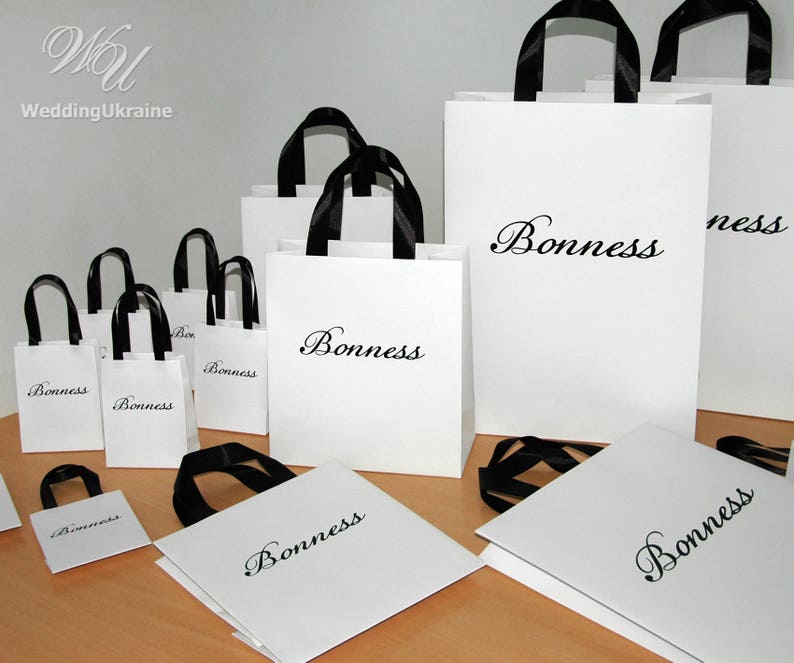 25 Gift Bags with Your Logo Elegant Personalized gift or Etsy