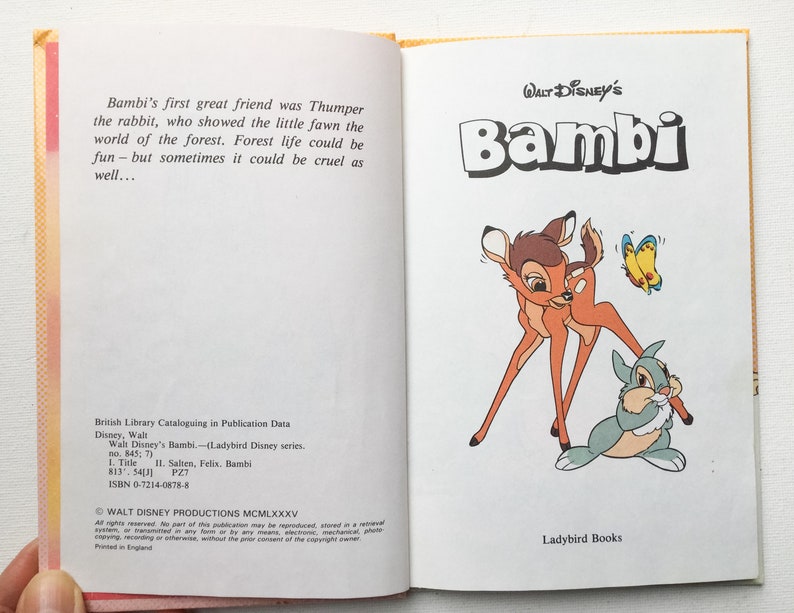 Vintage Disney Bambi Book Ladybird Walt Disney Bambi Gloss | Etsy