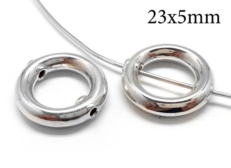 1pc Sterling Silver 925 bead Hollow Cylinder bead tube 23x5mm Shiny silver 925 beads electroforming Sterling Silver beads JBB Findings