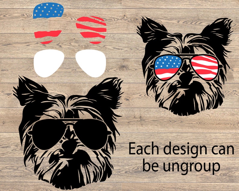 Download Dogs USA Flag Glasses Paw Silhouette SVG Cutting Files ...