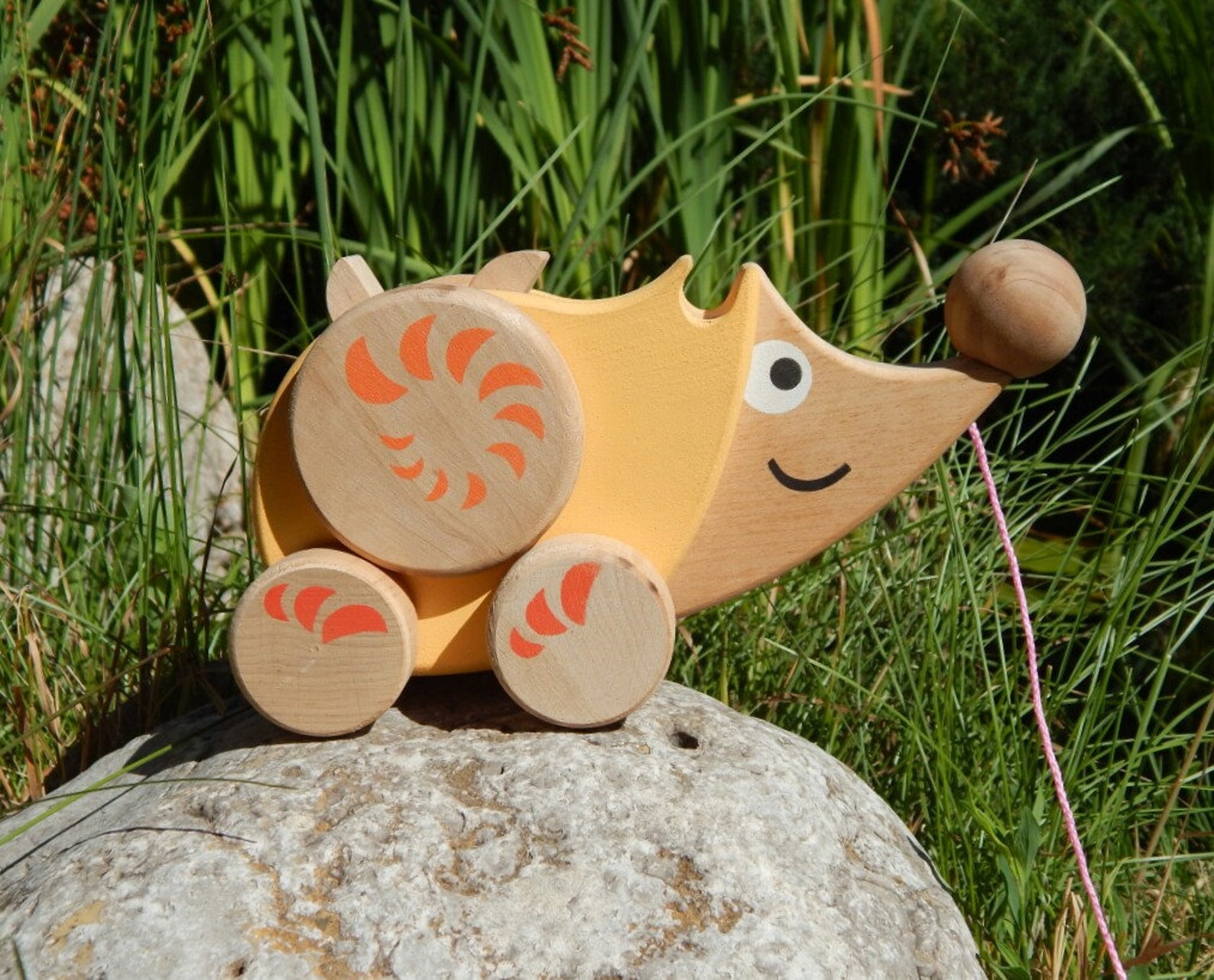 A toy made of wood is a hedgehog for children a toy on Etsy