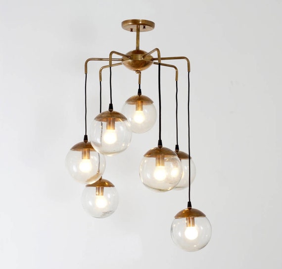 Details about Mid Century Modern Bubbles Chandelier Brass and Glass Ceiling Light Lamp '70s Details about Mid Century Modern Bubbles Chandelier Brass and Glass Ceiling Light Lamp '70s