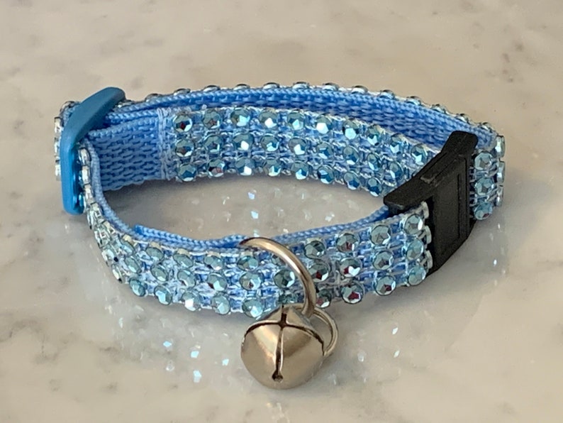 Rhinestone Blue Bling Dog Cat Kitten Collar Elegant Glam Fancy Etsy
