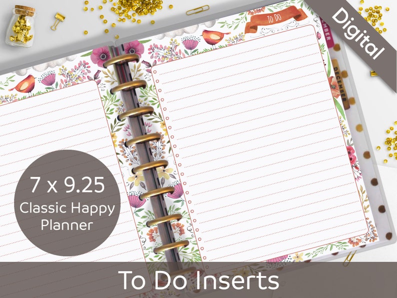 happy planner to do list printable pages checklist checkbox etsy