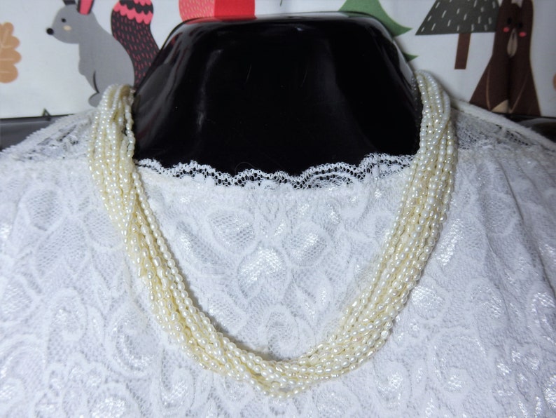NAVAJO Handcrafted Freshwater PEARLS STERLING Silver 19-22 Adjustable Necklace