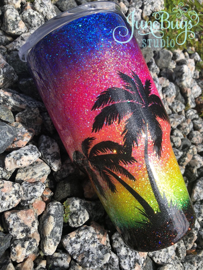 Sunset Tumbler Sunset Glitter Cup Vacation Gift | Etsy