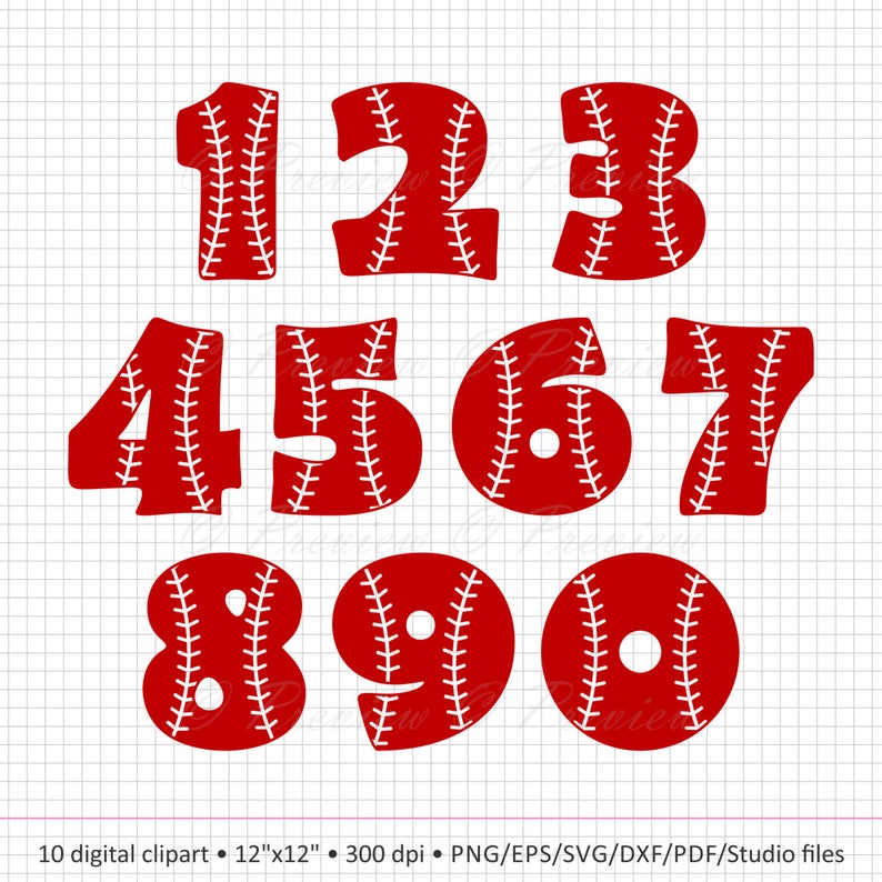 Download Buy 2 Get 1 Free Digital Clipart Baseball Numbers Monogram ...