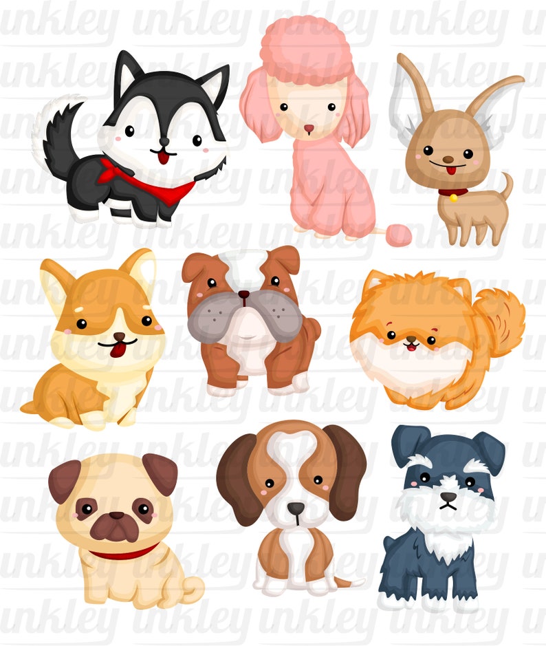 Dog Breeds Clipart Cute Dogs Clip Art Home Pet Free SVG | Etsy