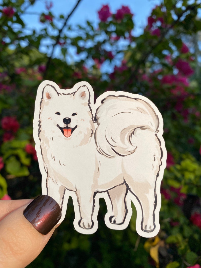 cute samoyed sticker aesthetic art decal sammy dog sticker etsy