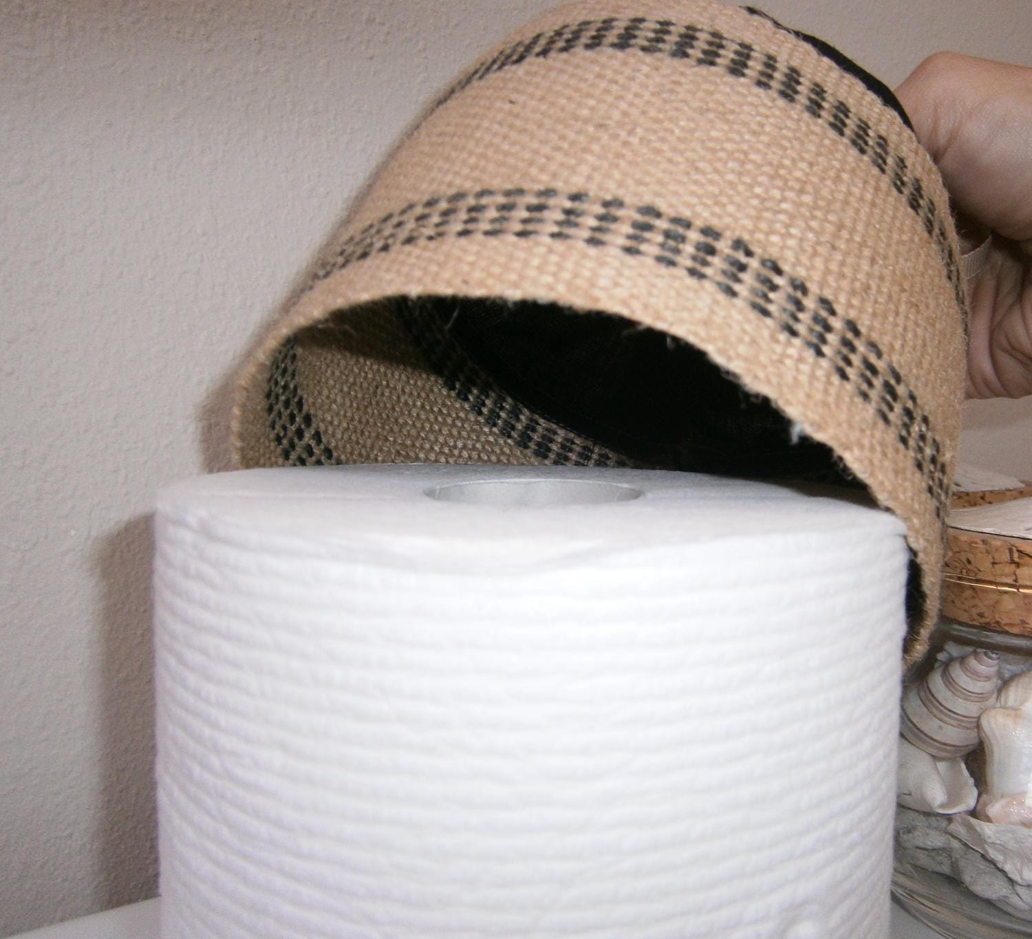 Jute Toilet Tissue Cover Toilet Paper Storage Linen Toilet Etsy