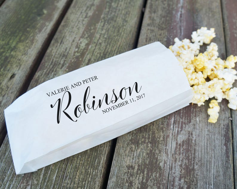Wedding Popcorn Bags Engagement Party Favors Popcorn Buffet Etsy