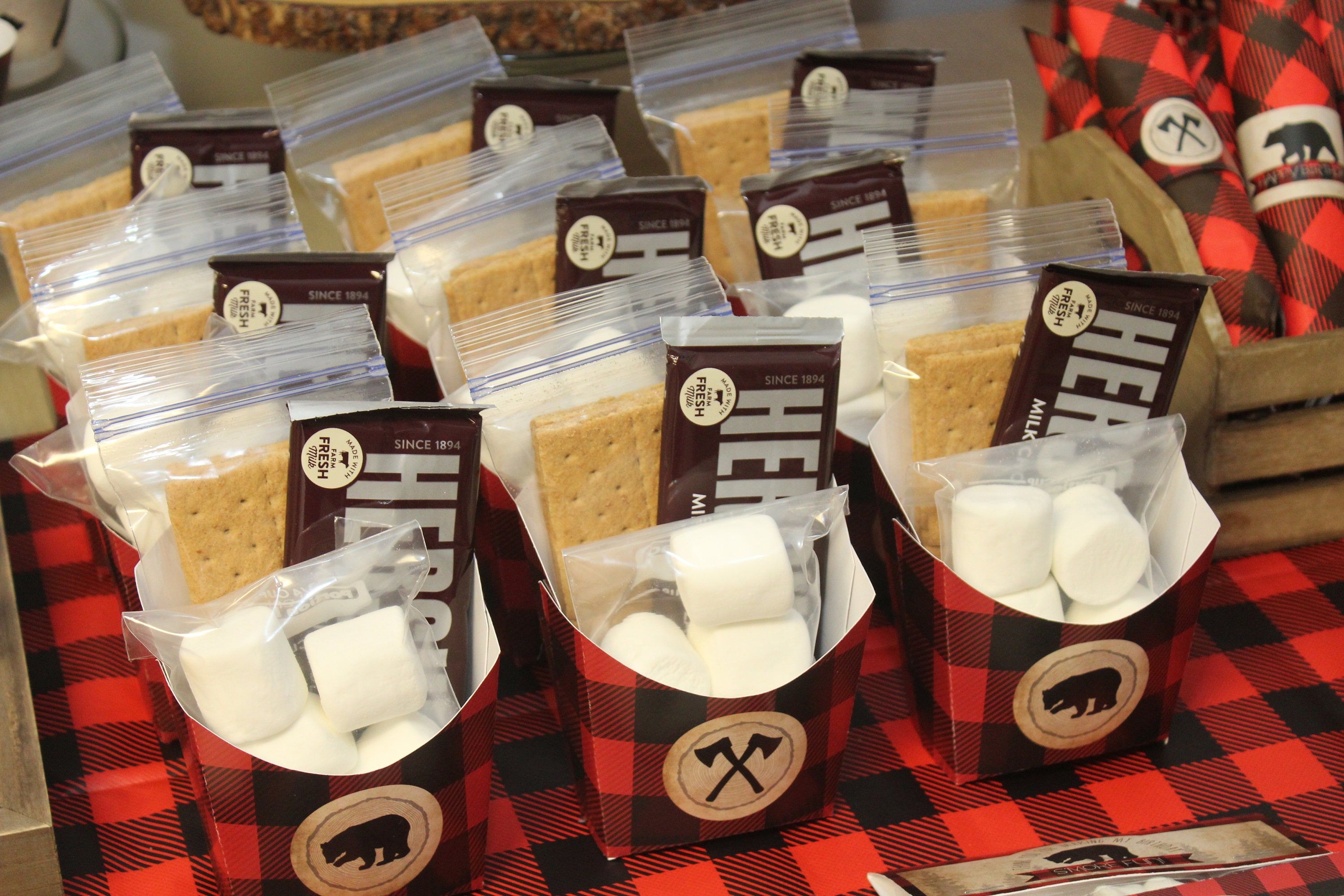 Smore Favor Box Smore Favors Lumberjack Birthday Printables Etsy