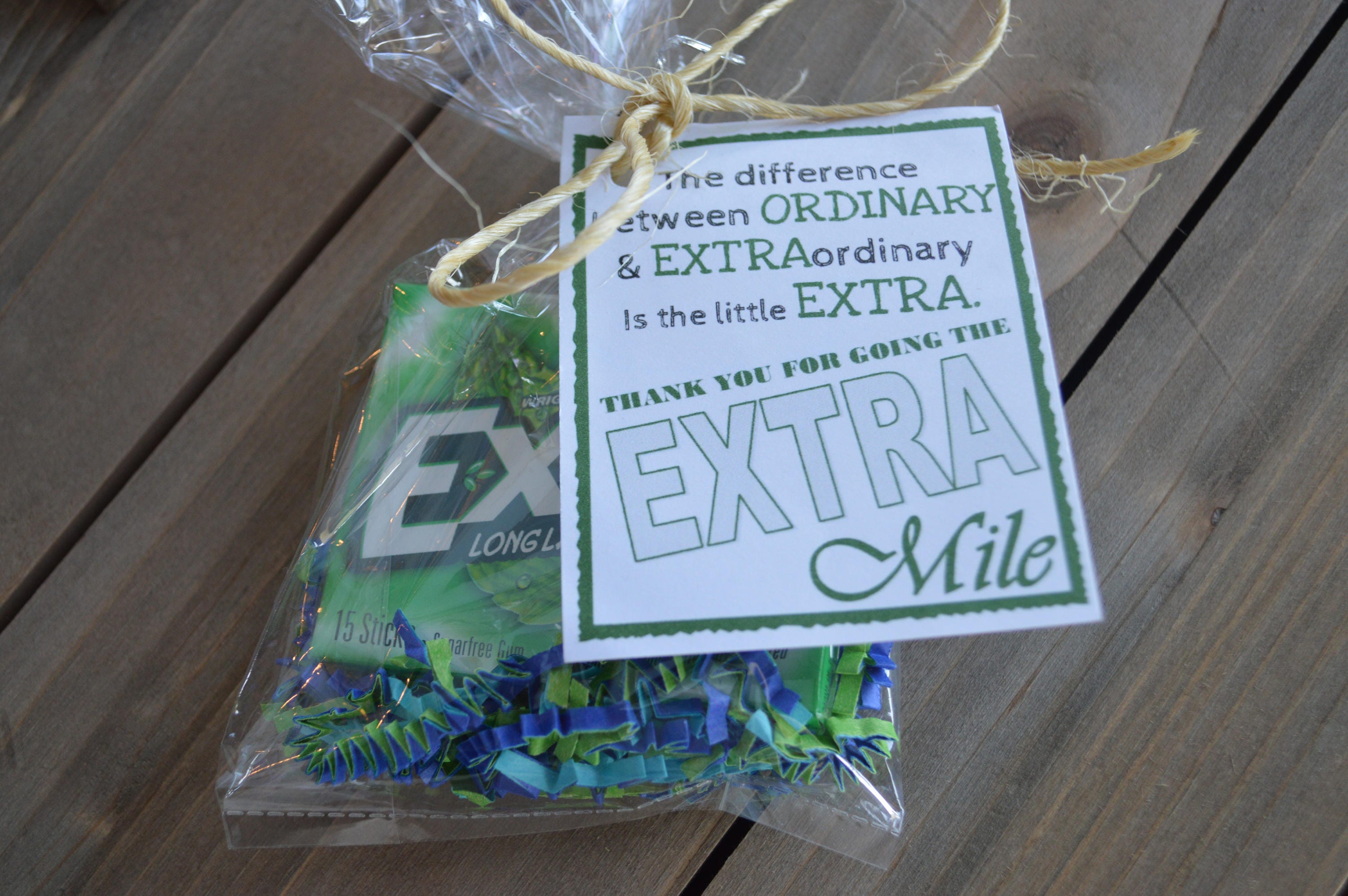 Thank You For Going The Extra Mile Appreciation Tag Etsy