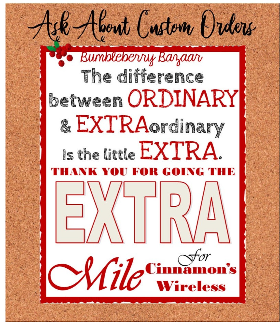 Thank You For Going The Extra Mile Appreciation Tag Etsy