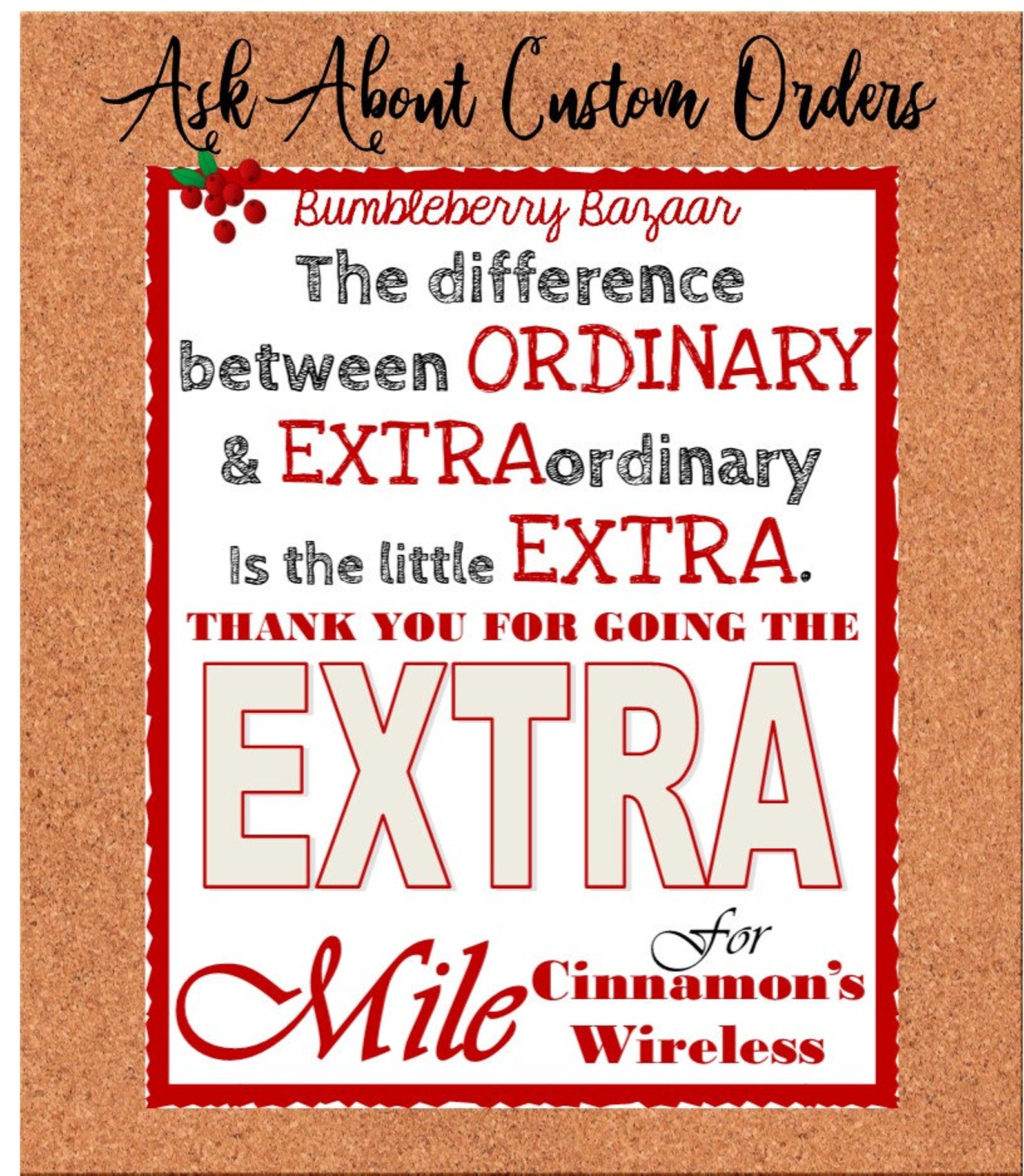 Thank You for Going the Extra Mile Appreciation Tag Etsy