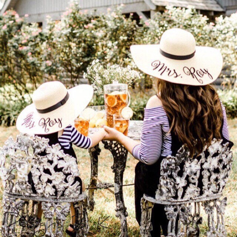 matching hats for mother and daughter