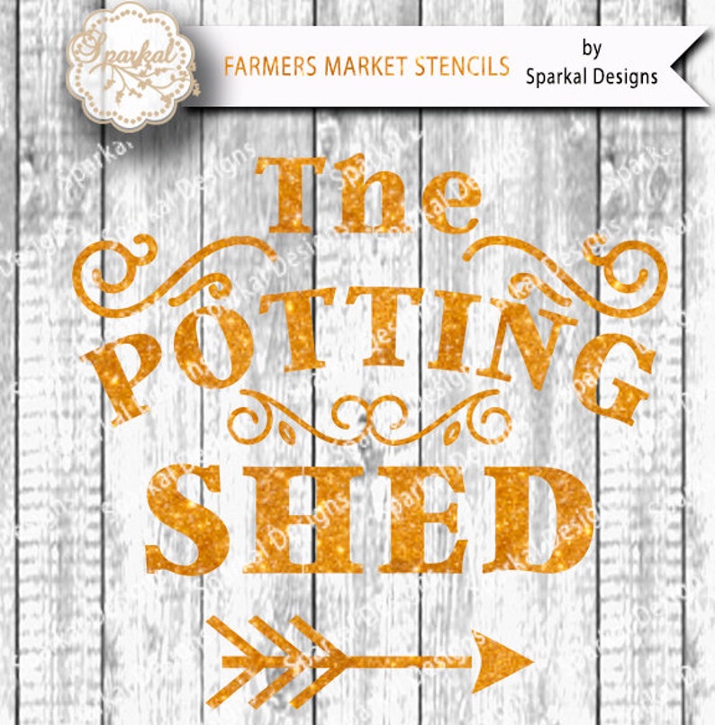 Garden Shed Sign Stencil SVG Digital Potting Shed Cutting Etsy