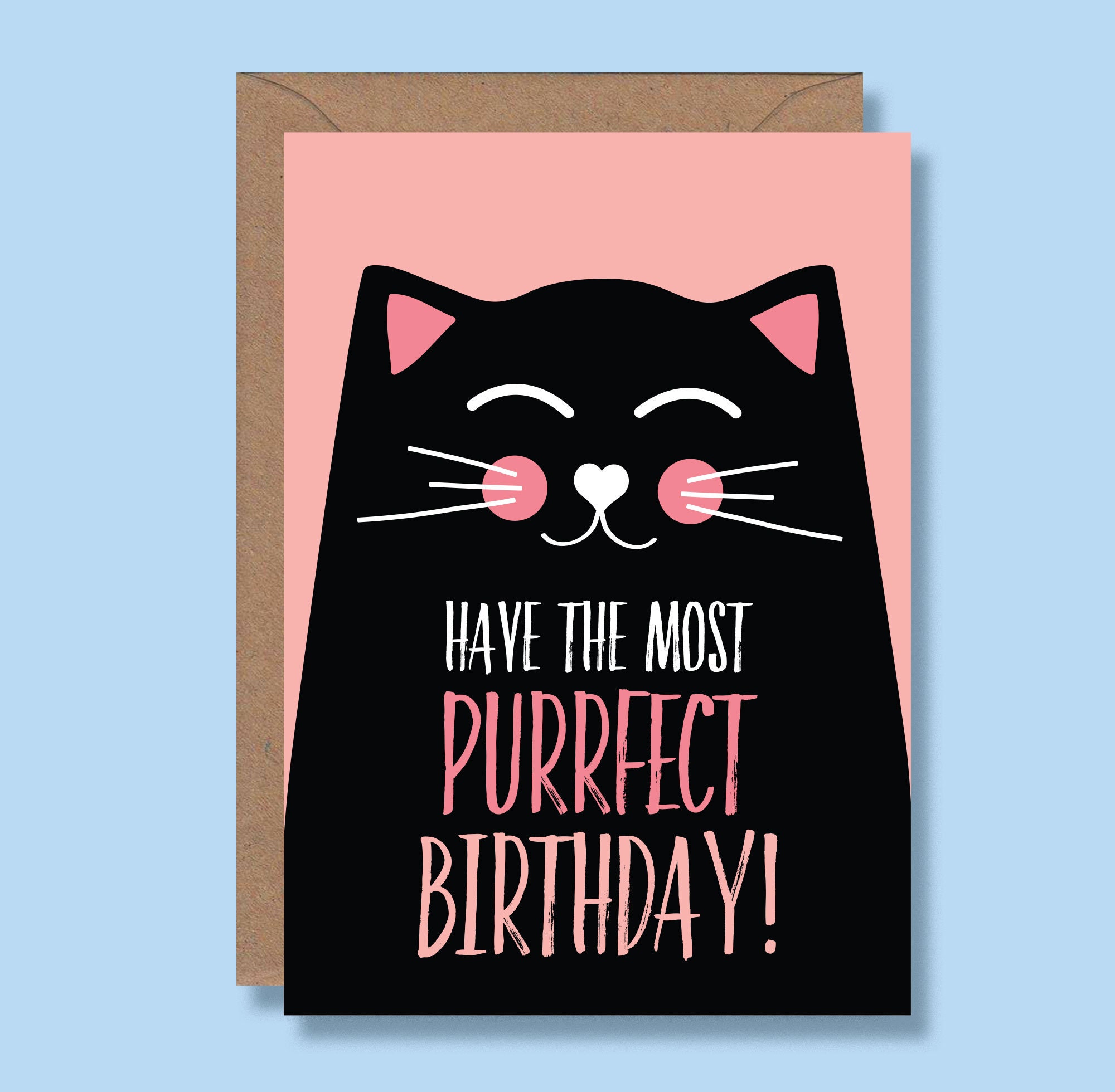 Cat Birthday Card Funny Cat Card Cat Lover T Funny Etsy