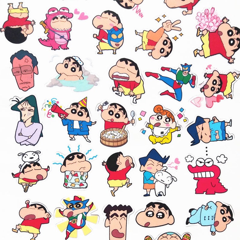 46 Pcs Crayon Shin-chan Sticker Pack/Anime Stickers/Decorative | Etsy