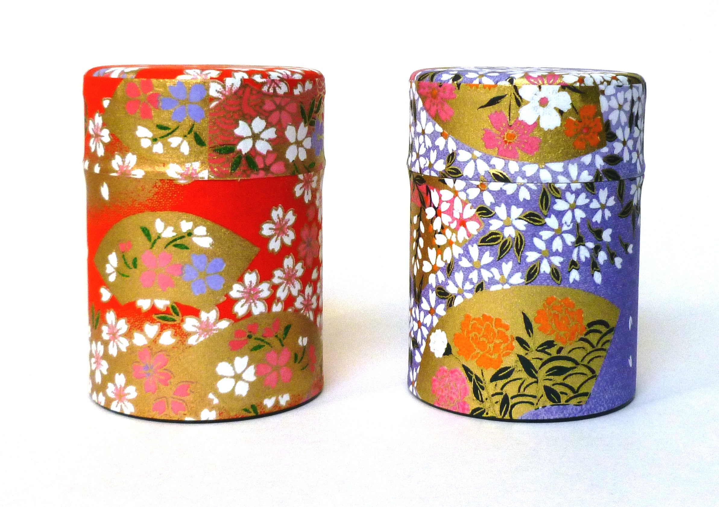 Matcha Tea Storage Container Washi Japanese Paper Design Tin Etsy