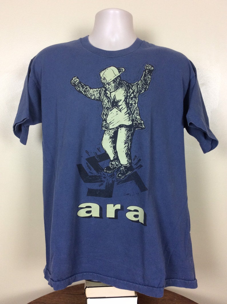 Anti Racist Action T-Shirt Blue XL 90s Ara Minnesota Punk Rock Skinheads Vtg 1995 A.R.A