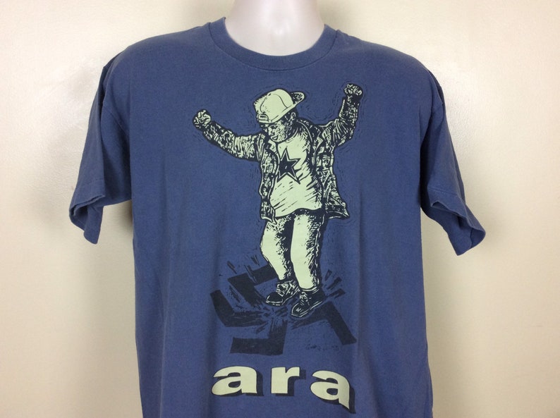 Anti Racist Action T-Shirt Blue XL 90s Ara Minnesota Punk Rock Skinheads Vtg 1995 A.R.A