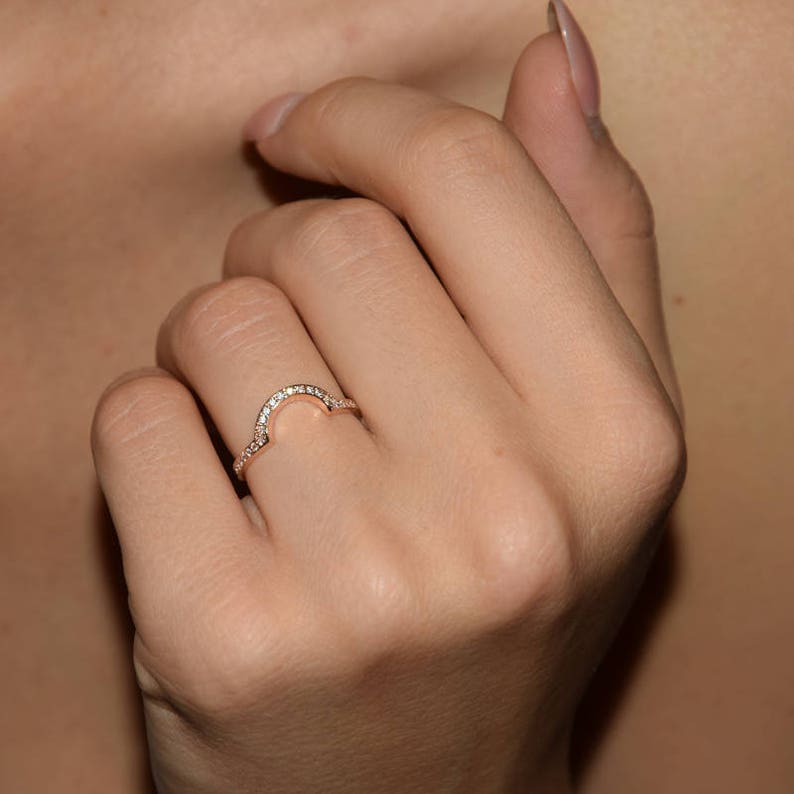 Stackable ring Rose gold ring Minimalist ring Dainty ring Etsy