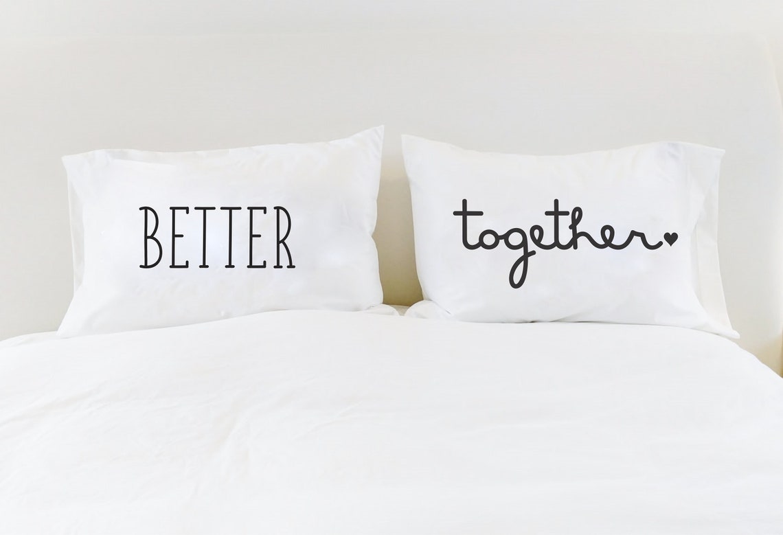 Better Together Couples Pillow Cases Cute Pillows Unique | Etsy