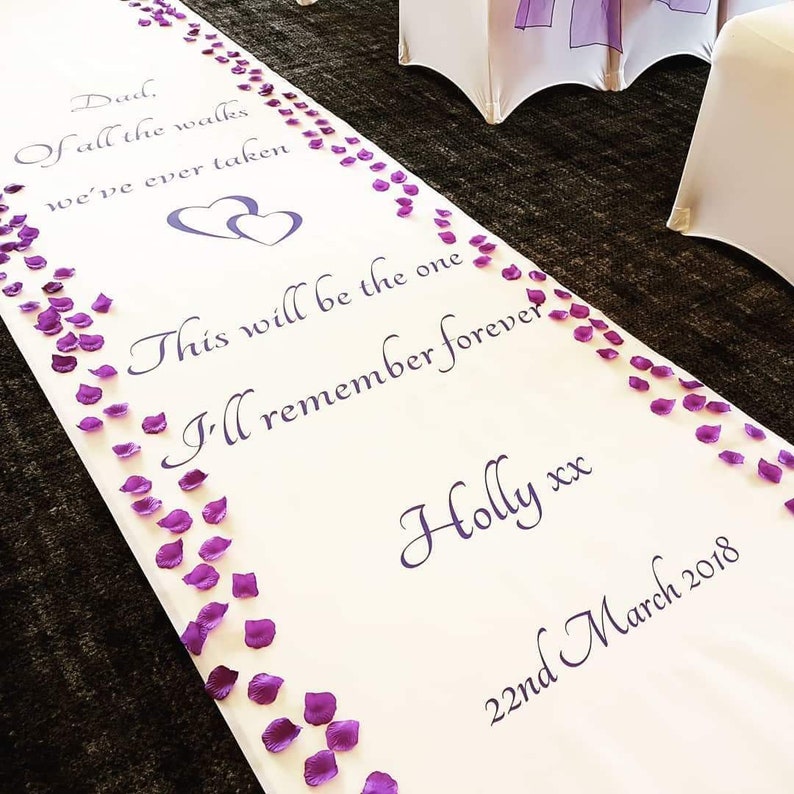 Personalised White Hessian Aisle Runner Etsy