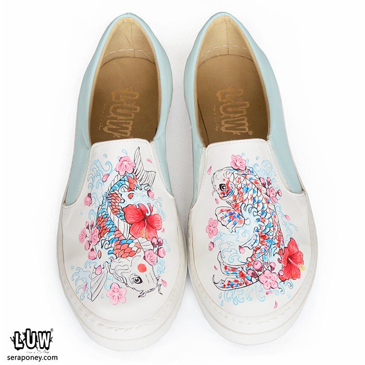 GOSHIKI Slipon koi fish shoes colorful koi fish slip on Etsy