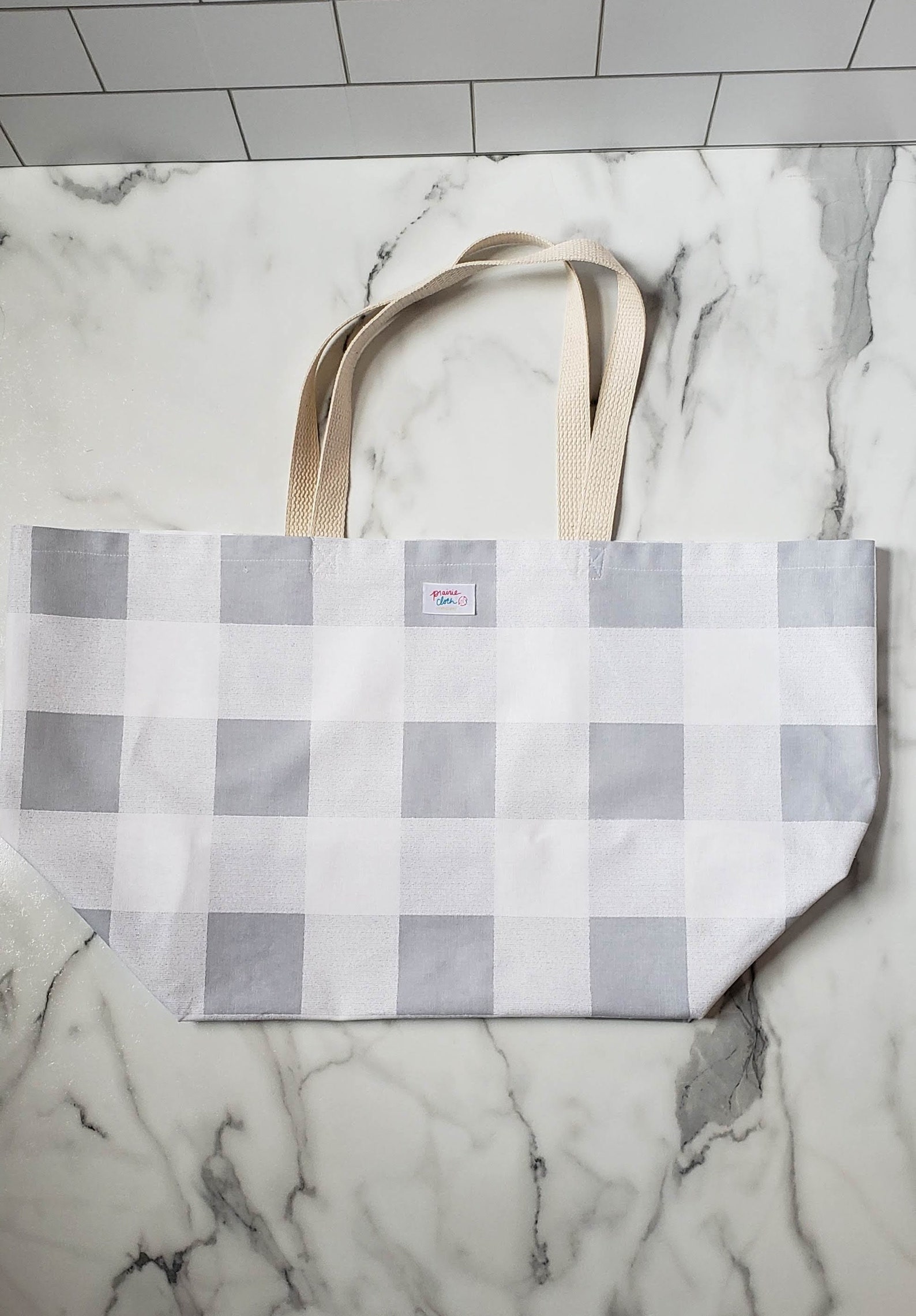 plaid reusable shopping bags