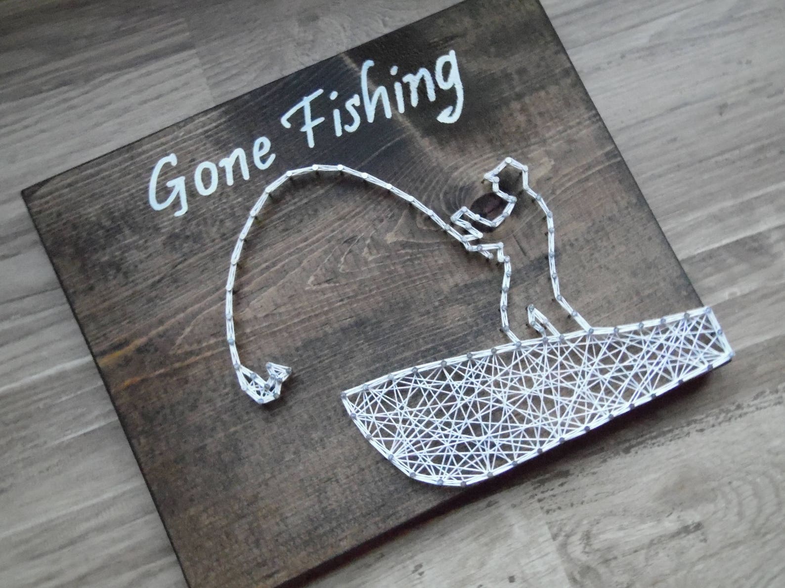 Fishing string art gone fishing string art string art Etsy