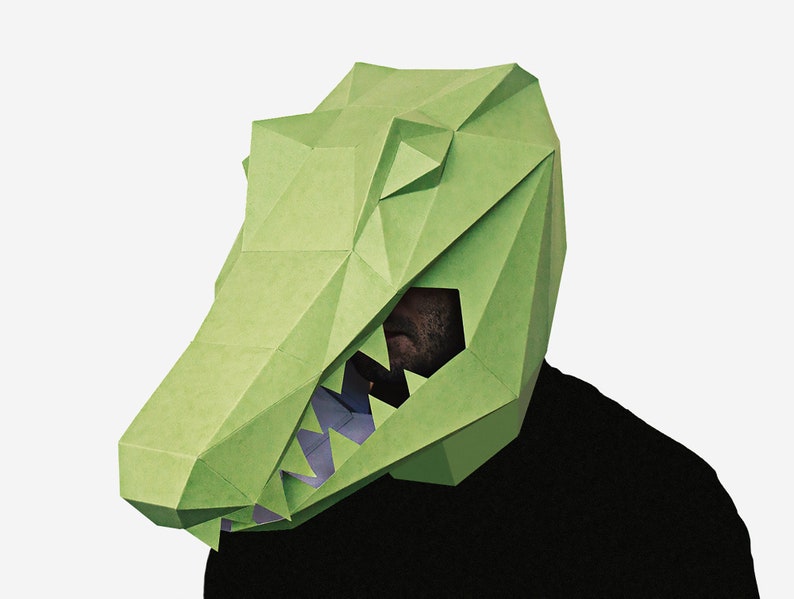 DIY Alligator Mask Crocodile Mask Template Paper Craft Etsy