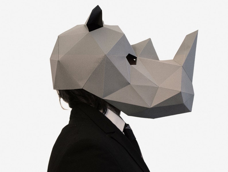 DIY Rhino Mask Paper Craft Template Printable Rhinoceros | Etsy