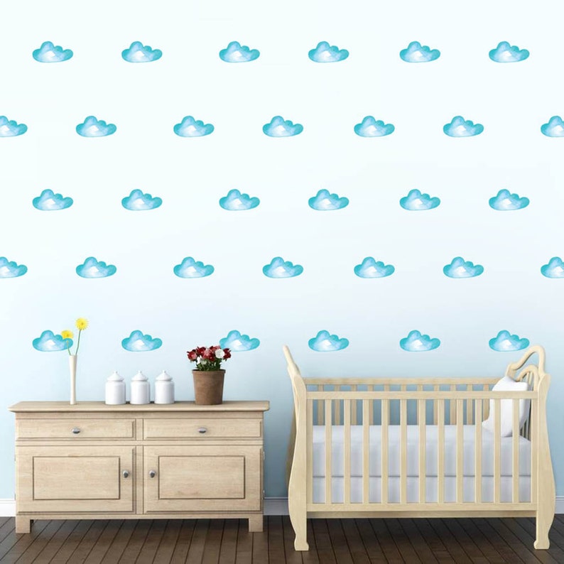 Clouds for baby room Cute baby room Clouds wall decal Cloud | Etsy