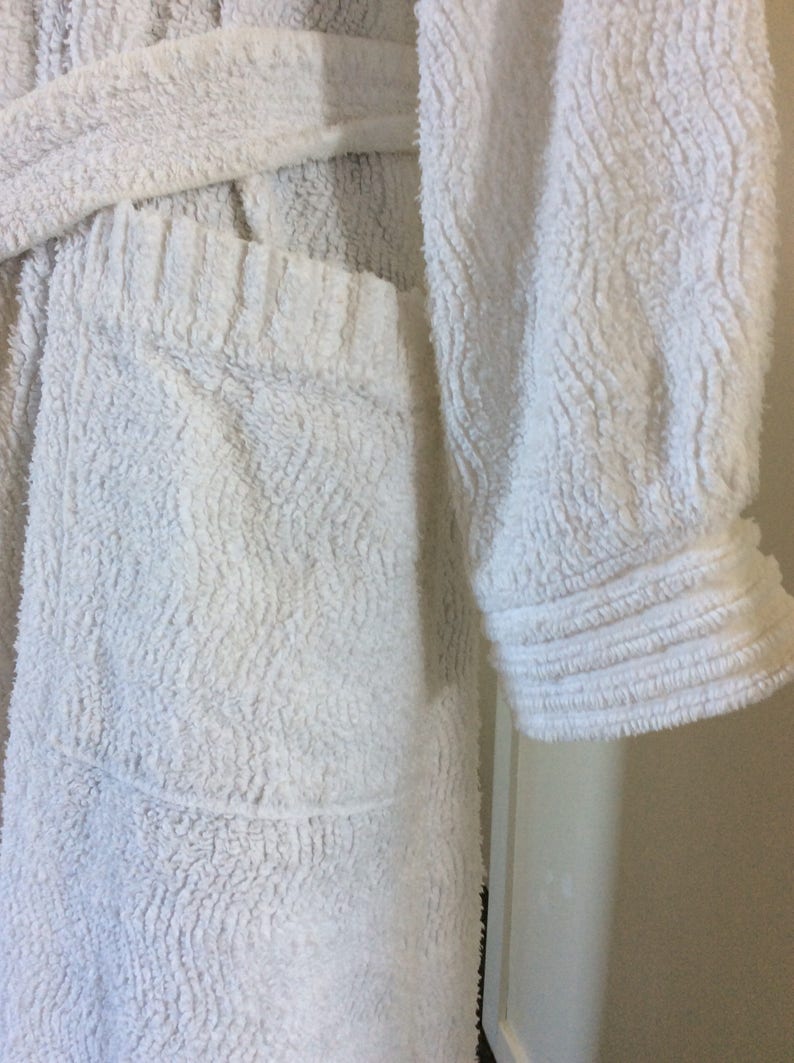 Vintage Supertex Cotton Chenille long White Bathrobe Robe | Etsy