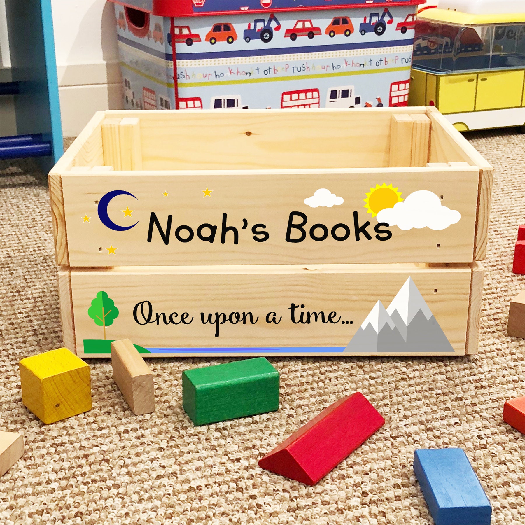 Personalised Wooden Story Book Box For Kids BOY GIRL Childrens Etsy