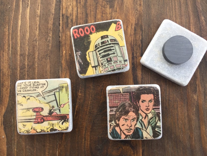 Vintage Star Wars Magnets; Star Wars Gifts; Star Wars Lover Small Gifts; Fathers Day Gift Ideas; Star Wars Vintage Comic Book Magnets