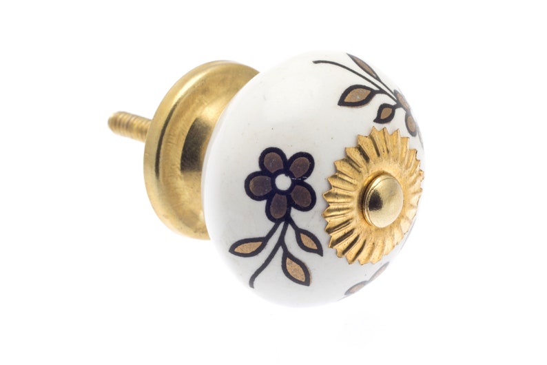 Keramik TürKnöpfe schwarz weiß Elfenbein Gold Vintage | Etsy
