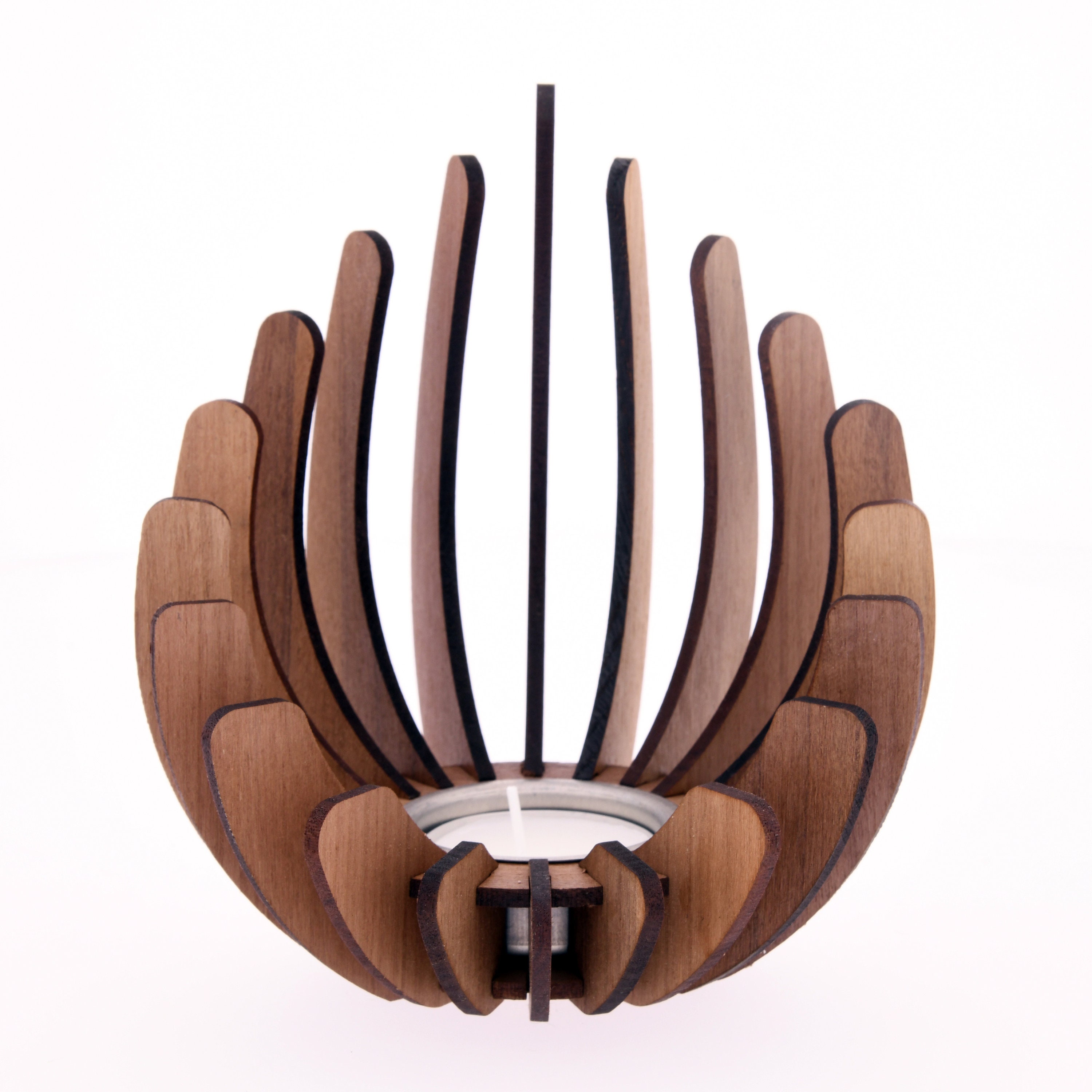 Portavelas de nogal Soporte de luz de té de madera Luz de té | Etsy