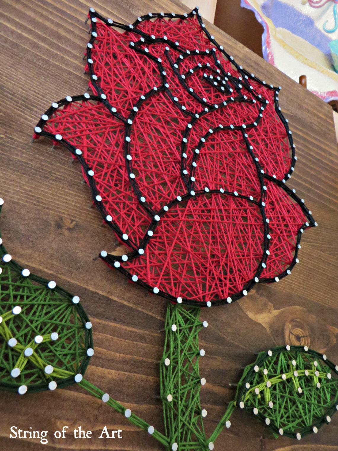 DIY String Art Kit Rose Rose String Art Rose Crafts Kit Etsy