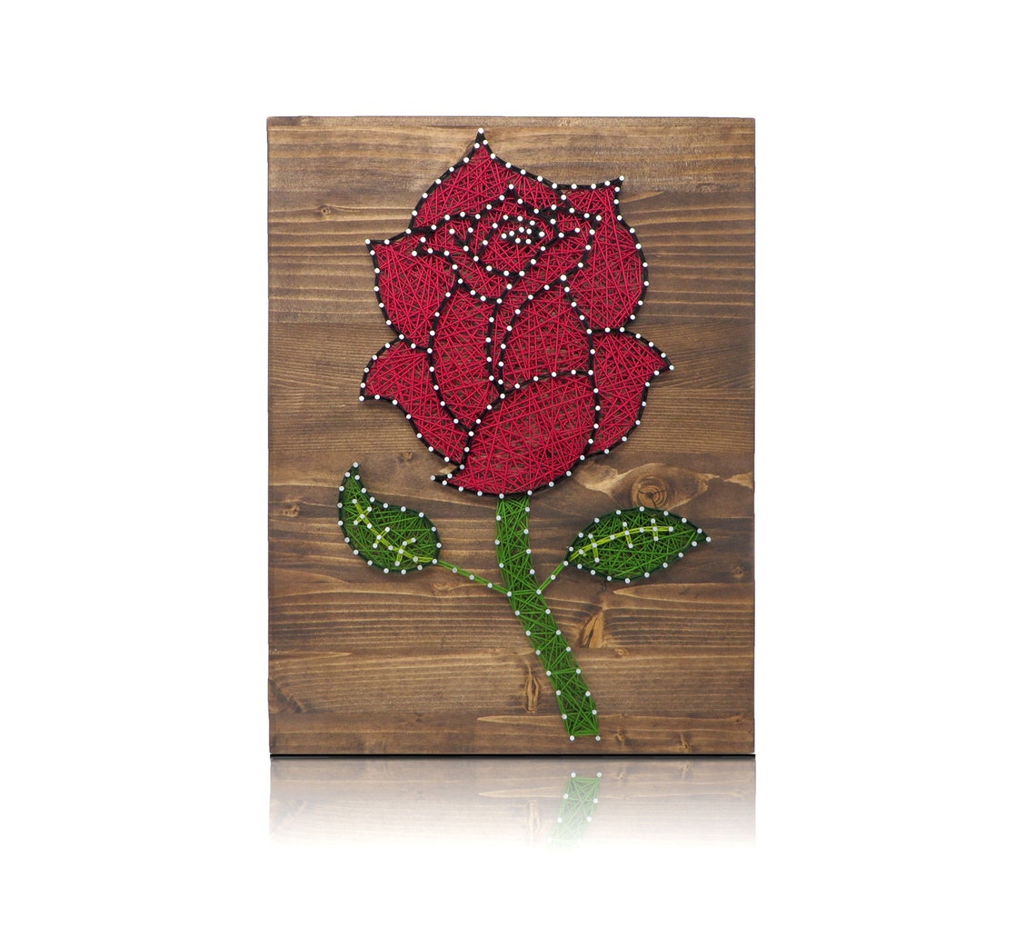 diy-string-art-kit-rose-rose-string-art-rose-crafts-kit-etsy