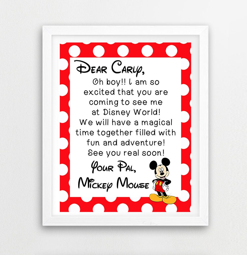 Disney Trip Reveal Letters // Adobe Editable PDF // Disney | Etsy