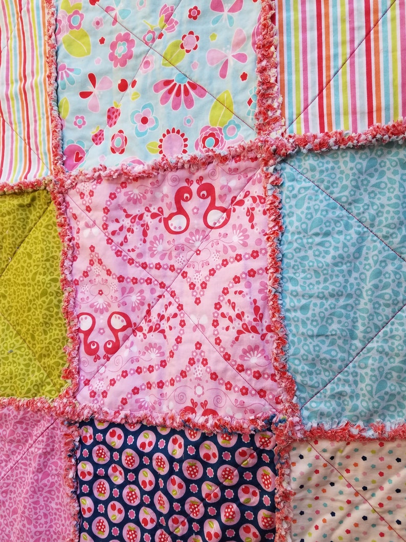 Vintage Style Rag Quilt Girl Rag Quilt Teen Rag Quilt Child Etsy