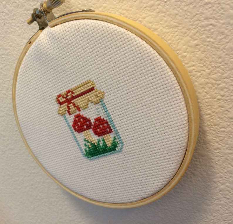 Mushroom Jar Cross Stitch Pattern Etsy