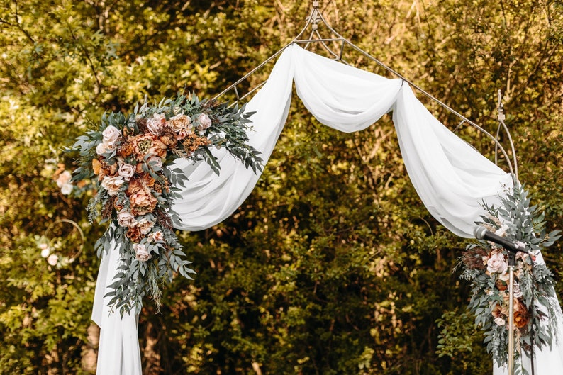 Rust boho wedding Flower arch arrangement Wedding flowers | Etsy