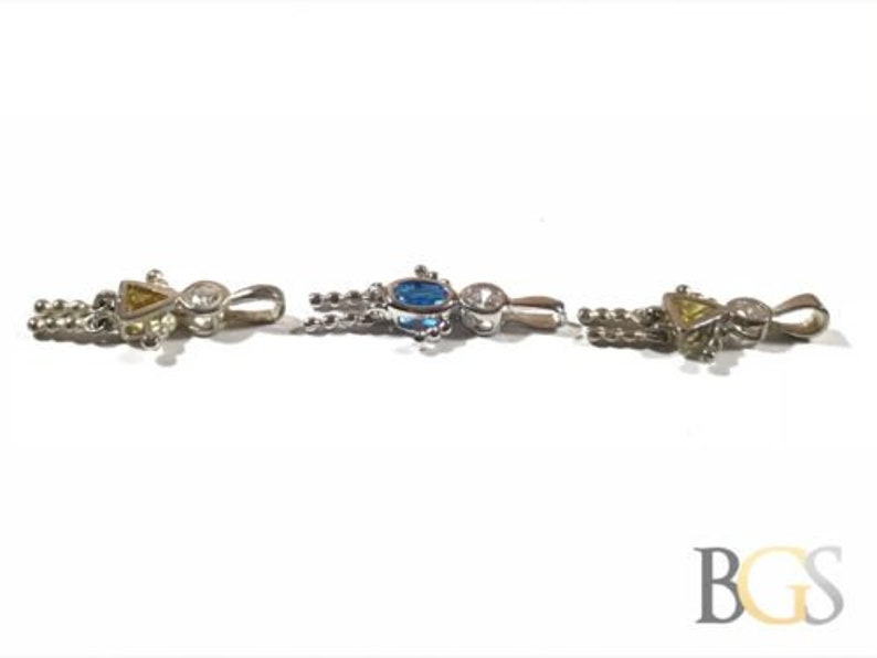 3 Take A Look! Lot Ladies Sterling Silver Topaz People Necklace Pendants