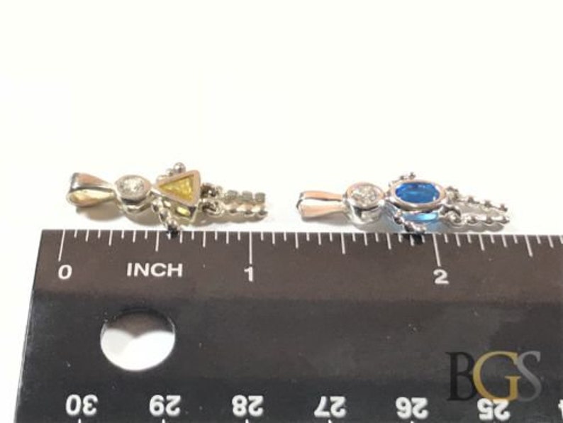3 Take A Look! Lot Ladies Sterling Silver Topaz People Necklace Pendants