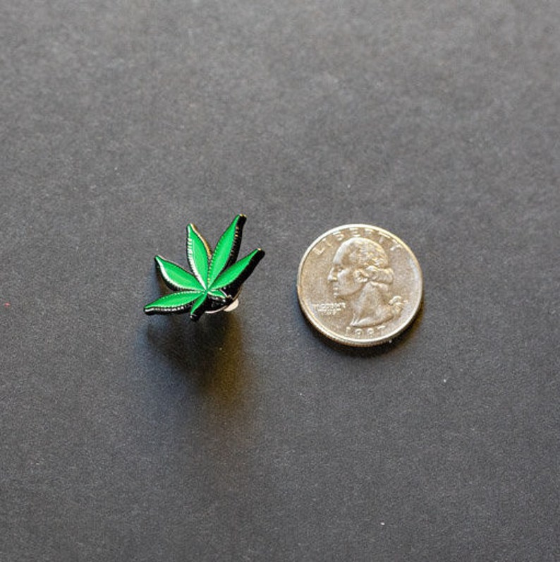 Pot Leaf Enamel Lapel Pin Large 1 Inch Cannabis Gifts | Etsy