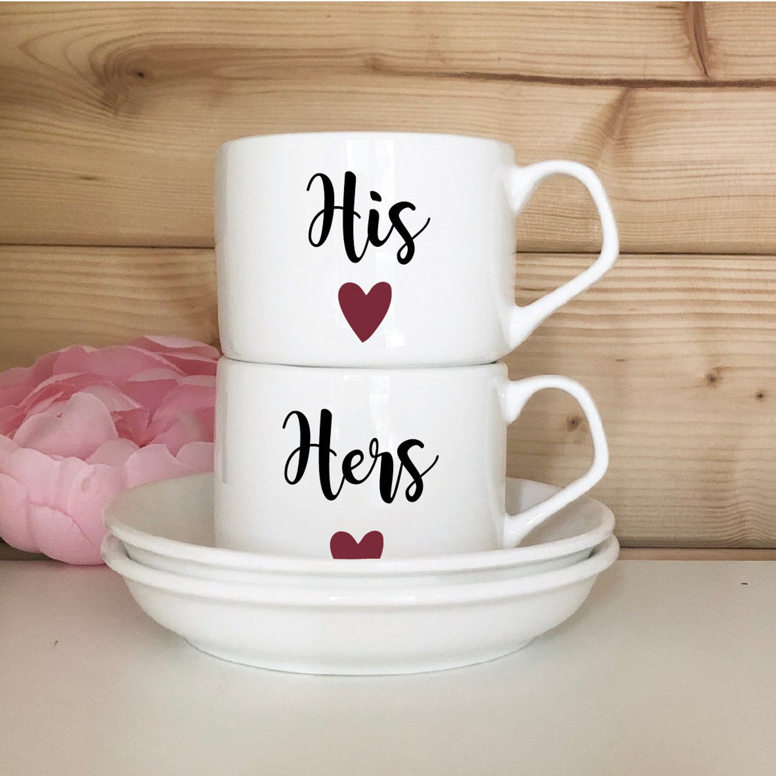Set of 2 personalised mug couple tea set tea lover newlywed Etsy